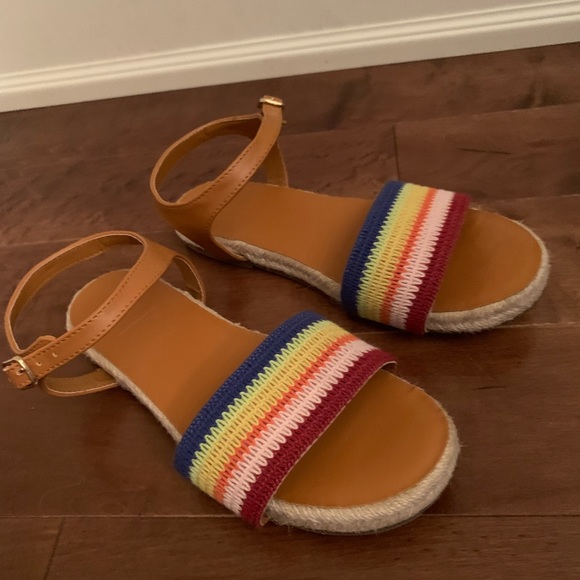 Gap Rainbow Espadrille Sandals Multicolor Casual Girls Size 5 - Picture 3 of 5